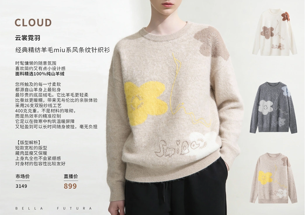 AI 花卉图案针织衫视觉